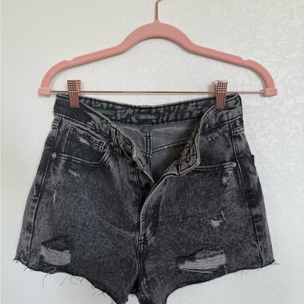 Wild Fable Charcoal Distressed Jean Shorts